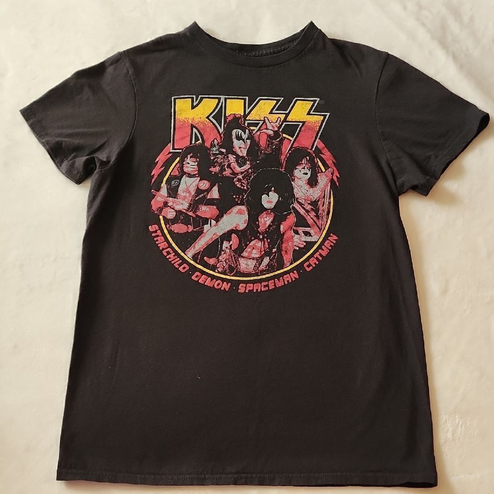 Kiss Black With Graphic Band Tee Size Small